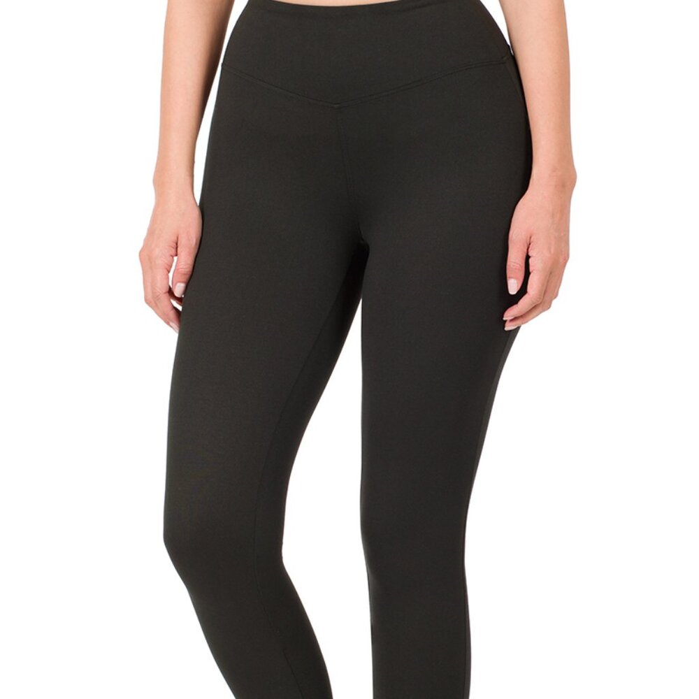 Women's Zenana Black High Waisted Full Length Leggings